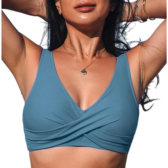 Cupshe Other - CUPSHE Women Swimsuit Bikini Top Wrap Self Tie Bathing Suit with Fixed